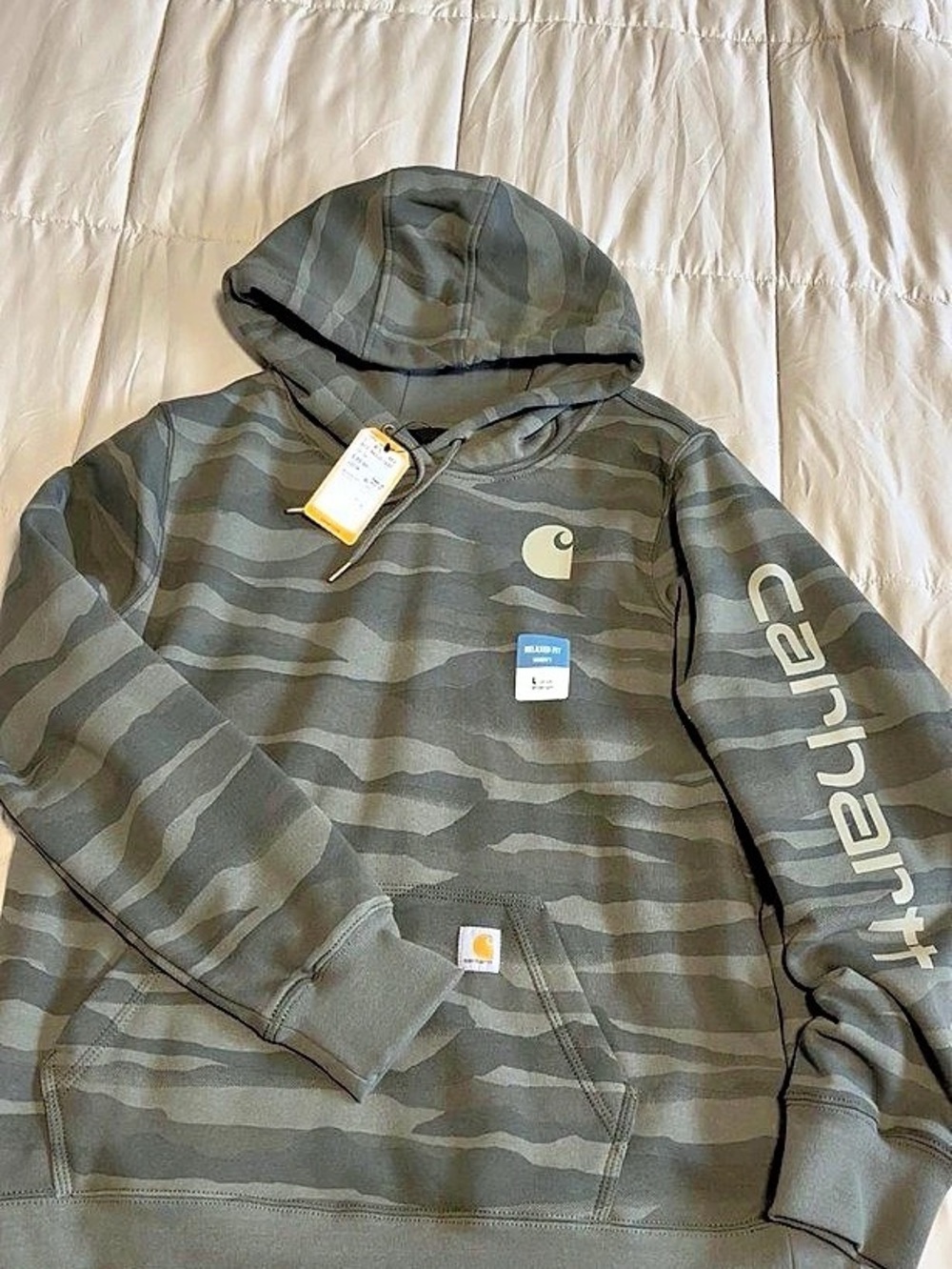 Carhartt Women'Small Marquette Landscape Camo Sweatshirt Green & Gray Small